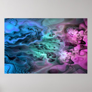 Apophysis Fractal Art II - pink green blue Poster