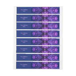 Apophysis Fractal - Atoms Fusion + your text Wraparound Address Label