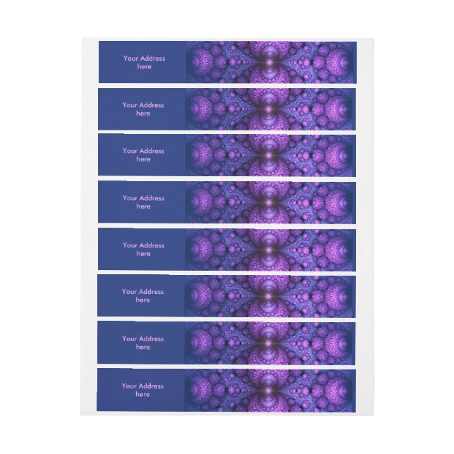 Apophysis Fractal - Atoms Fusion + your text Wraparound Address Label (Sheet)