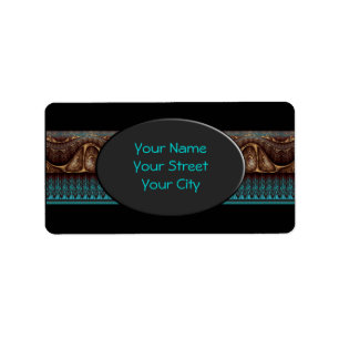 Apophysis Fractal Border ART - antique turquoise Label