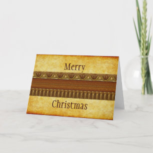 Apophysis Fractal Border ART - brown gold Holiday Card