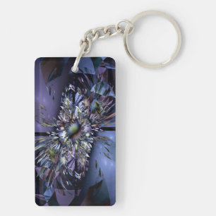 Apophysis Fractal Decor - black blue Key Ring