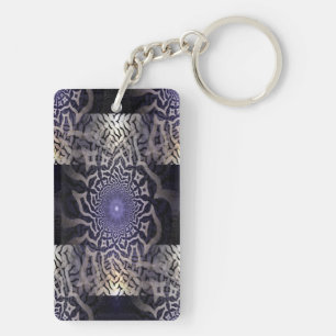 Apophysis Fractal Decor - black violet Key Ring