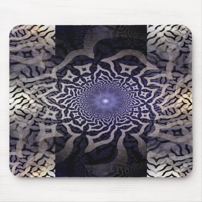 APOPHYSIS fractal decor | black violet Mouse Mat (Front)
