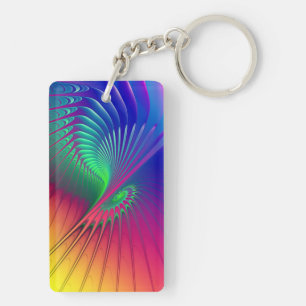 Apophysis Fractal Decor - Colourful Rays Key Ring