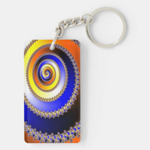 Apophysis Fractal Decor - spiral Key Ring