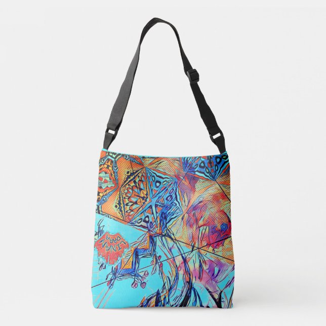 Apostate Colourful 2 Sided Doodle Drawing Crossbody Bag (Back)
