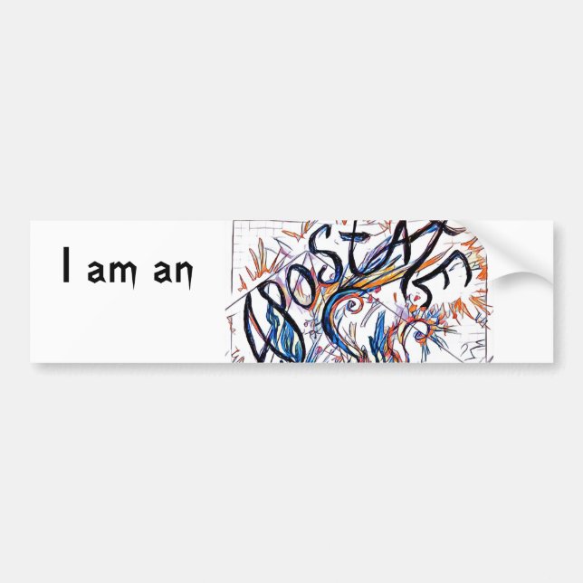 Apostate Colourful Free Doodle Drawing Bumper Sticker (Front)