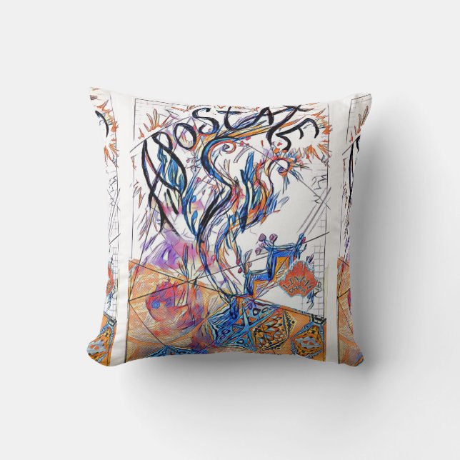 Apostate Colourful Free Doodle Drawing Cushion (Front)