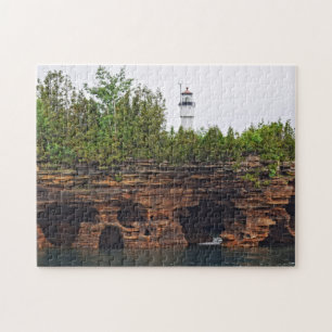 Apostle Isands - Devil's Island Lighthouse - 11x14 Jigsaw Puzzle