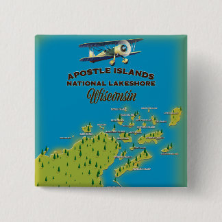 Apostle Islands National Lakeshore map 15 Cm Square Badge