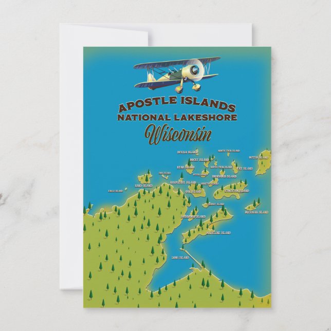 Apostle Islands National Lakeshore map Invitation (Back)