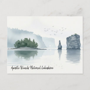 Apostle Islands National Lakeshore Watercolor Postcard