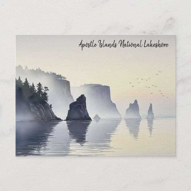 Apostle Islands National Lakeshore Watercolor Postcard (Front)