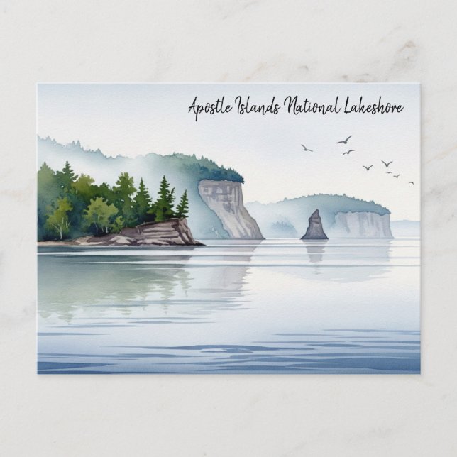Apostle Islands National Lakeshore Watercolor Postcard (Front)