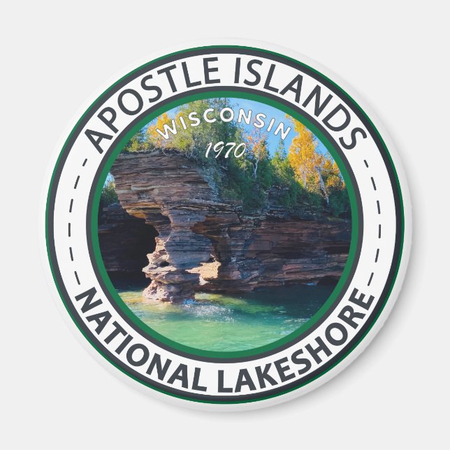 Apostle Islands National Lakeshore Wisconsin Badge Magnet (Front)