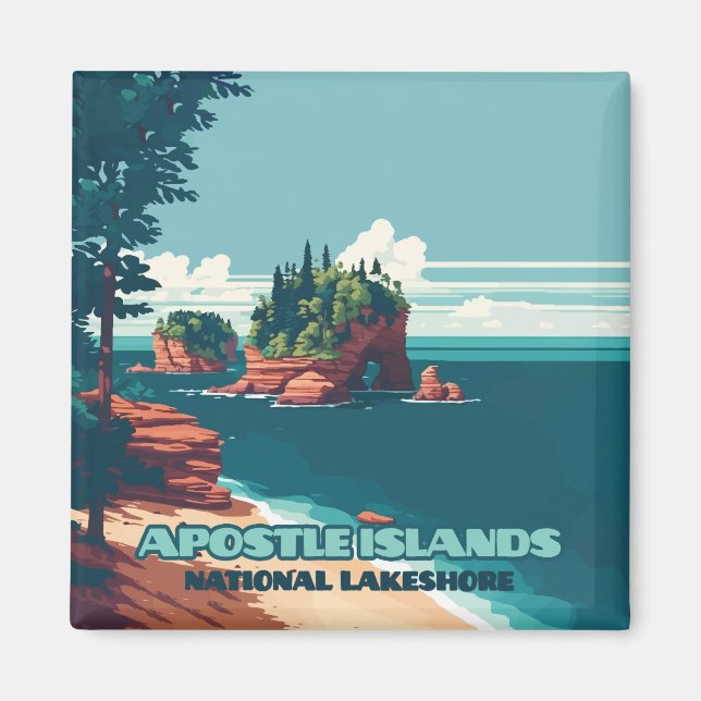 Apostle Islands National Lakeshore Wisconsin Retro Magnet (Front)