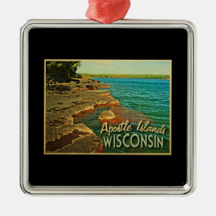 Apostle Islands Wisconsin Metal Tree Decoration
