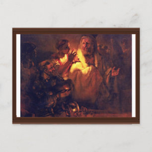 Apostle Peter Denies Christ,  By Rembrandt Harmens Postcard