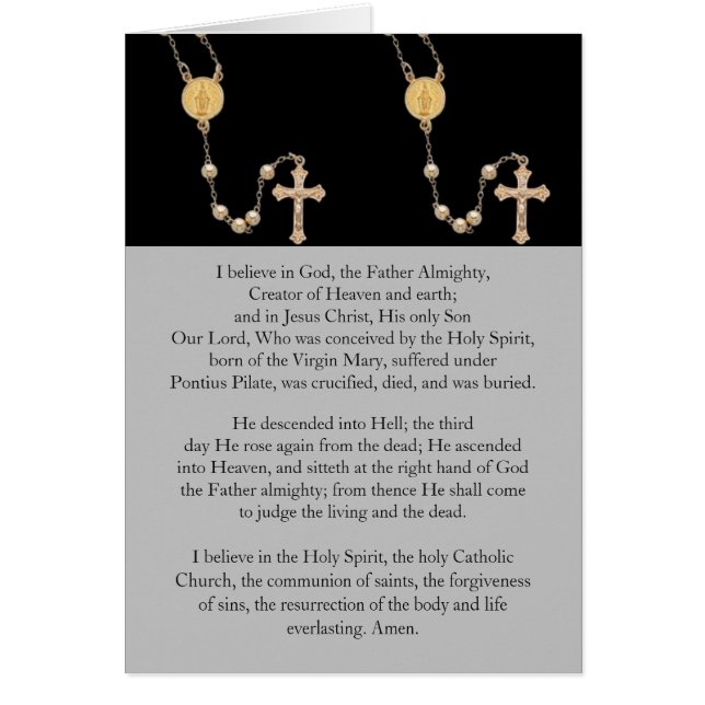 "Apostles Creed" Prayer (Front)