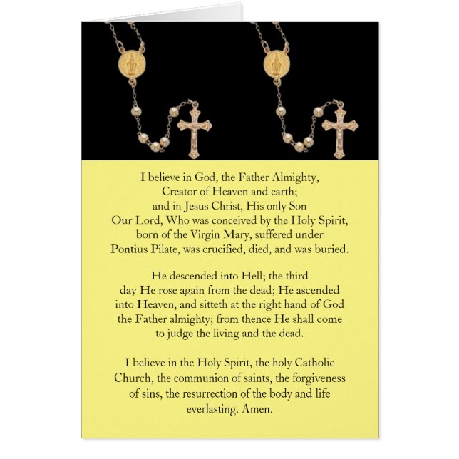 "Apostles Creed" Prayer (Front)