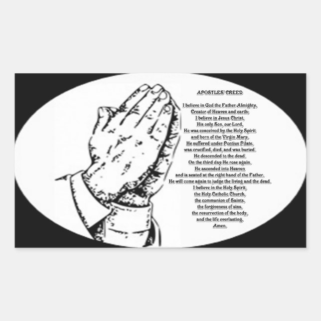 apostles creed prayer rectangular sticker (Front)