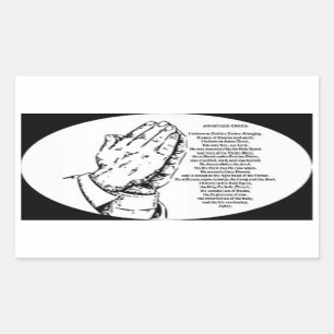 apostles creed prayer rectangular sticker