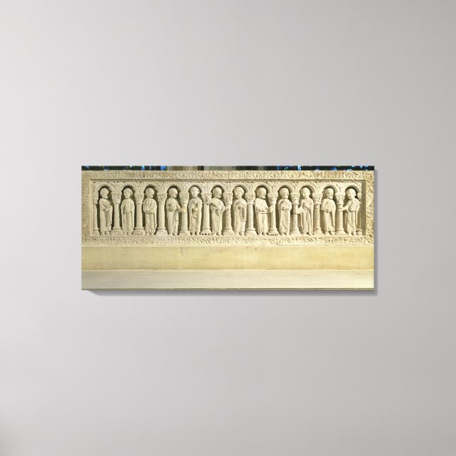 Apostles under Arcades, carved relief, c.1150 (sto Canvas Print (Front)