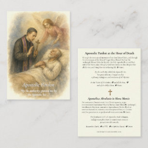Apostolic Pardon Long Form Latin Prayer Card