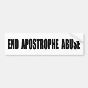 Apostrophe Abuse bumper sticker