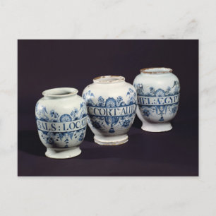 Apothecaries' drug jars, c.1740 postcard
