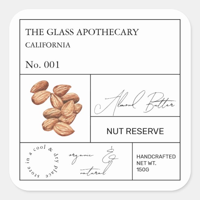 Apothecary Almond Label (Front)