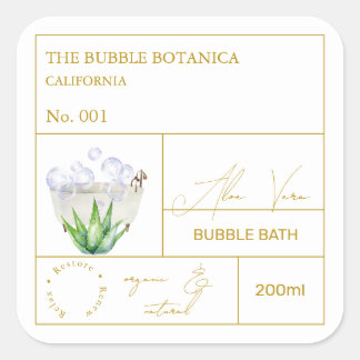 Apothecary Aloe Vera Bubble Bath Label