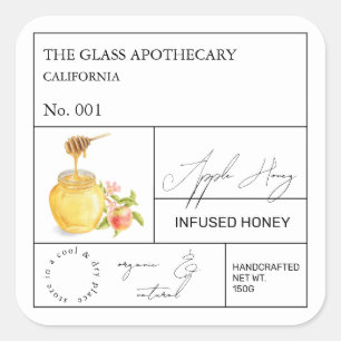 Apothecary Apple Infused Honey Label