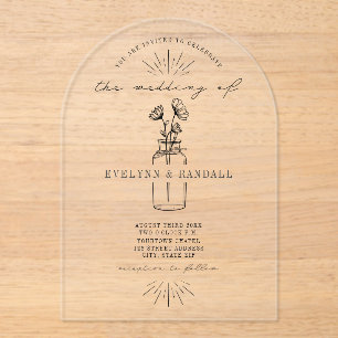 Apothecary Bottle Floral Wedding Acrylic Invitations