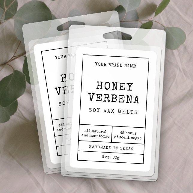 Apothecary Candle Business Rectangle Product Label (Rustic black & white rectangle product labels with vintage style fonts + apothecary layout)