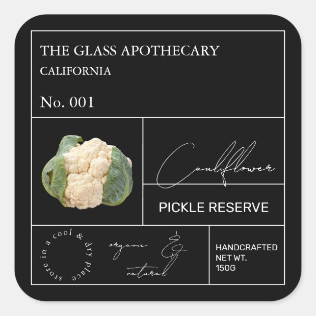 Apothecary Cauliflower Label (Front)