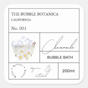 Apothecary Chamomile Bubble Bath Label