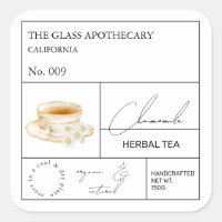 Apothecary Chamomile Herbal Tea Label