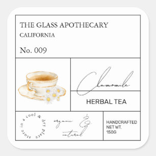 Apothecary Chamomile Herbal Tea Label