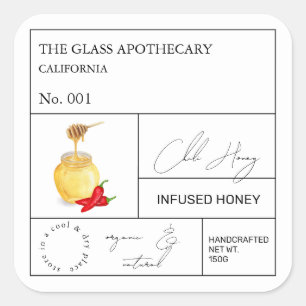 Apothecary Chilli Infused Honey Label
