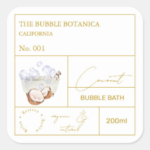 Apothecary Coconut Bubble Bath Label