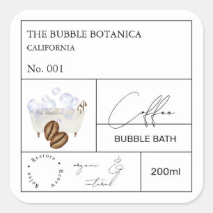 Apothecary Coffee Bubble Bath Label