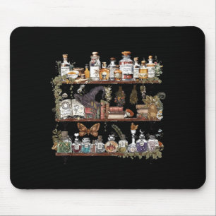 Apothecary Cupboard Herbs Botanical Witch Mystical Mouse Mat
