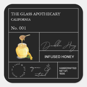 Apothecary Dandelion Infused Honey Label