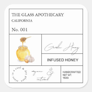 Apothecary Garlic Infused Honey Label