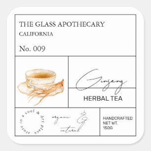 Apothecary Ginseng Herbal Tea  Label