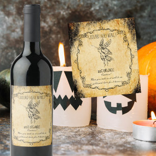 Apothecary Ground Fairy Wing Vintage Halloween Lab Wine Label