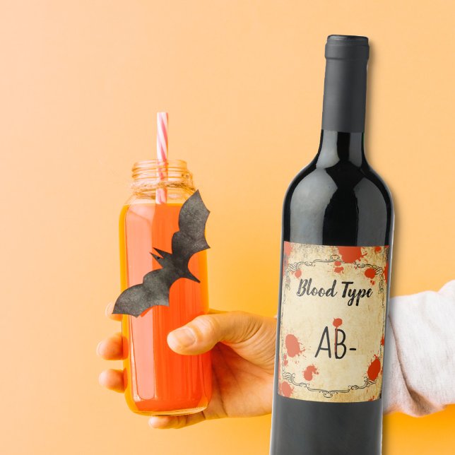 Apothecary halloween vintage vampire BLOOD Wine Label (Creator Uploaded)