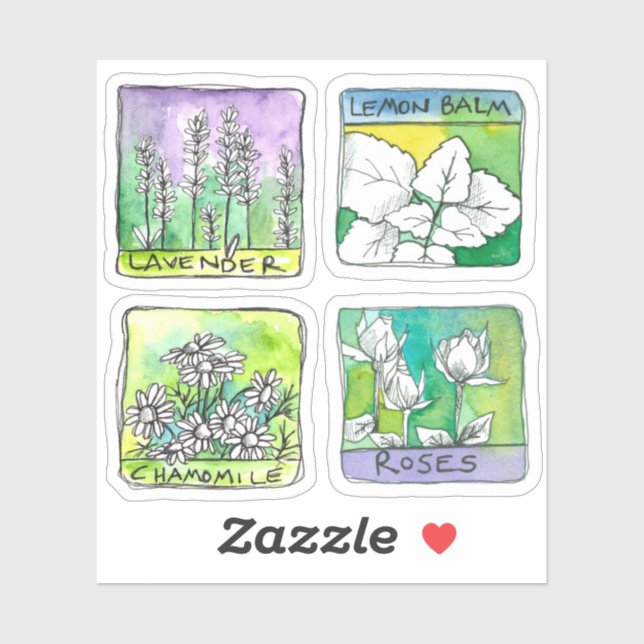 Apothecary Herbal Tea Jar Labels Chamomile Rose (Sheet)